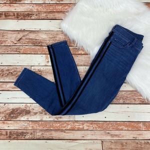 Ann Taylor Women's The Skinny Jeans Size 2 Stretch Medium Wash Black Side Piping